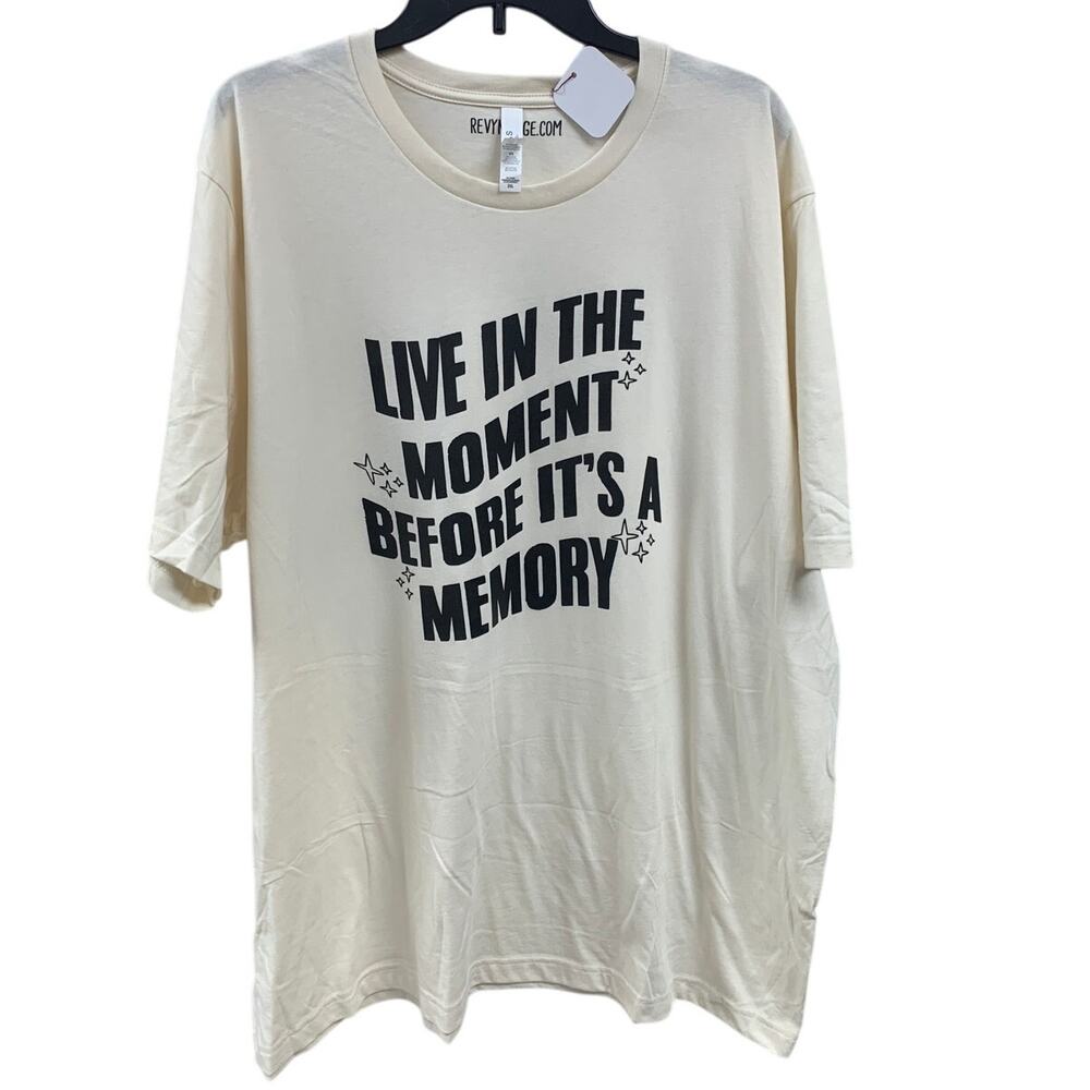 New Handprinted Womens 3XL Live In the Moment Before Its A Memory Tee Shirt